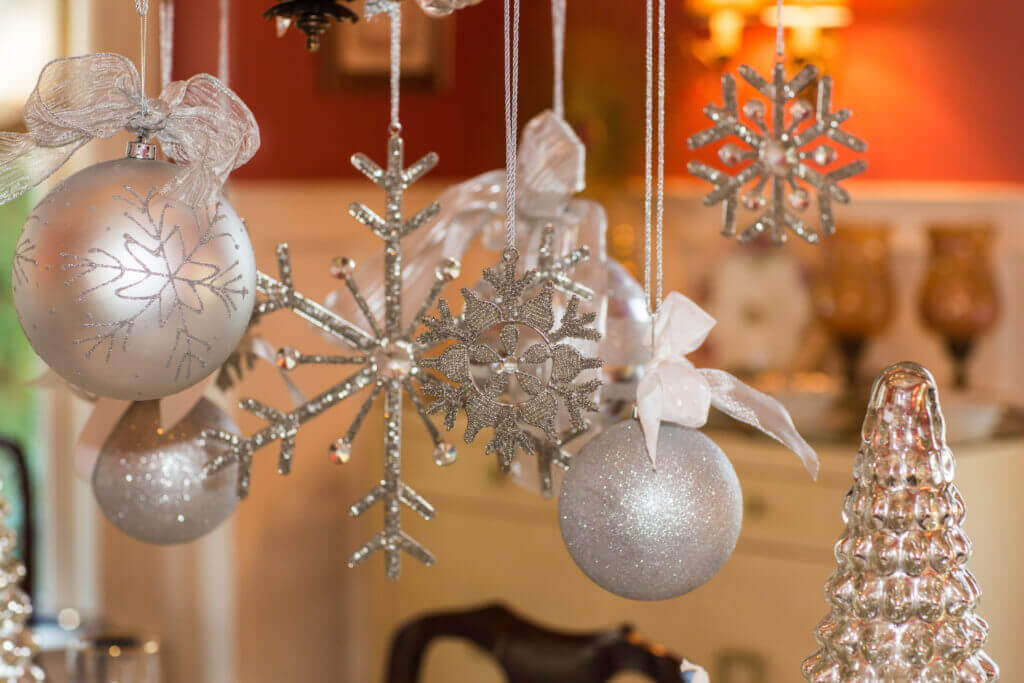 Holiday ornaments hanging