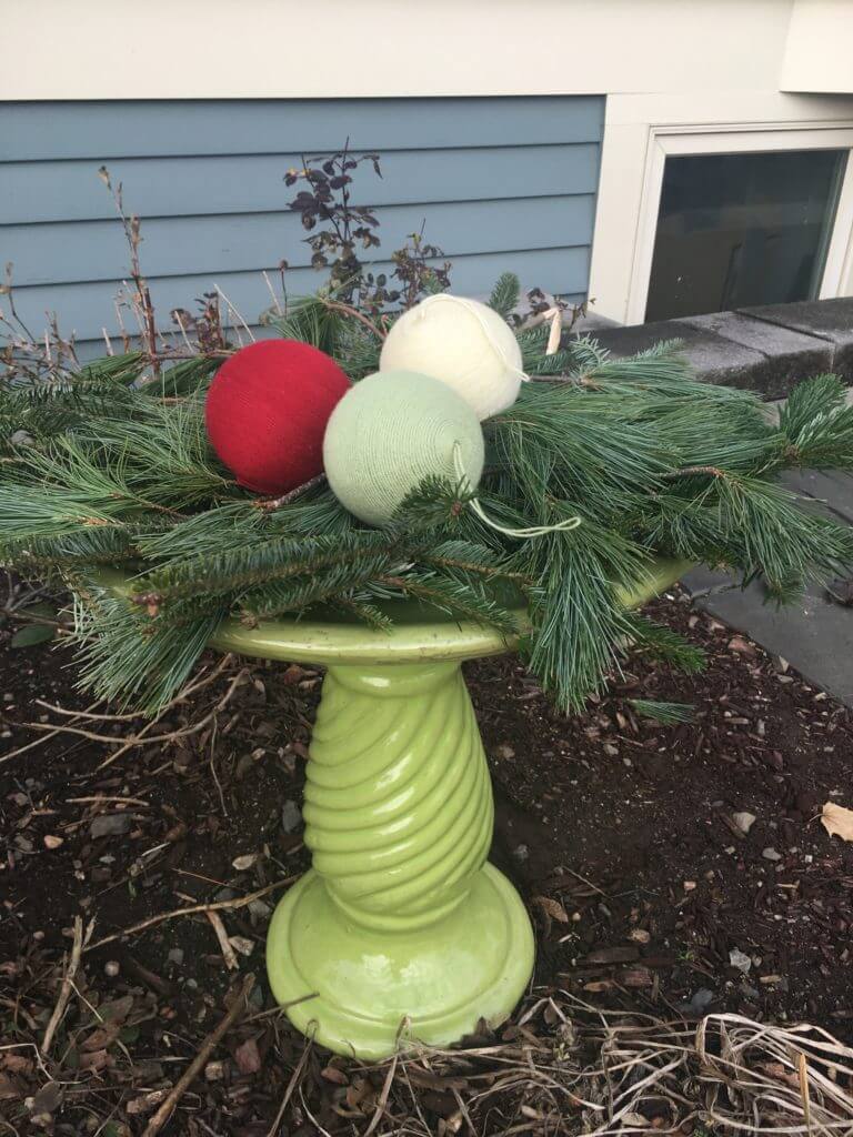 Bird Bath in Winter