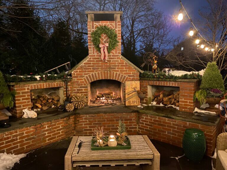 Outdoor Winter Fireplace